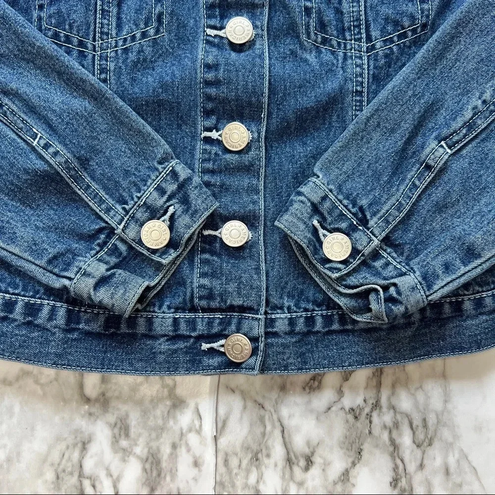 American Girl Denim Blue Jacket Girls Dark Wash Small